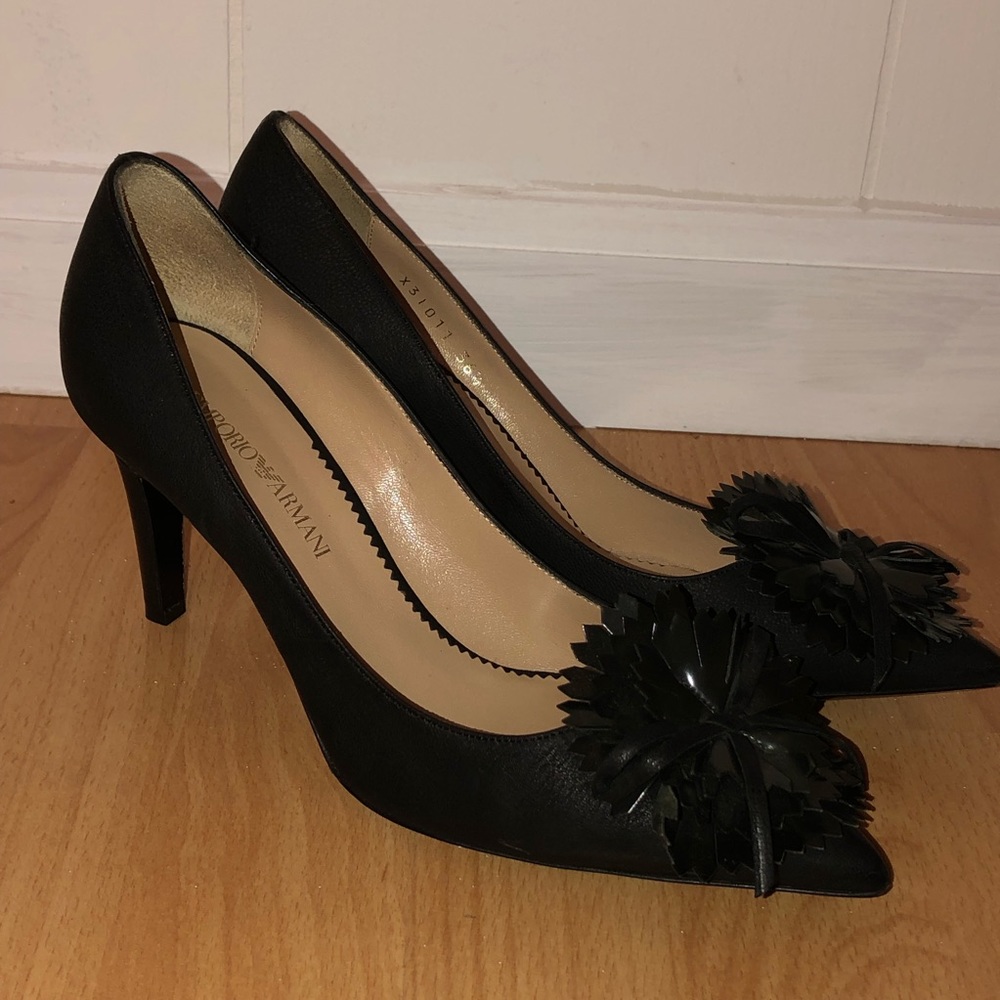 Emporio Armani Black Point Heels